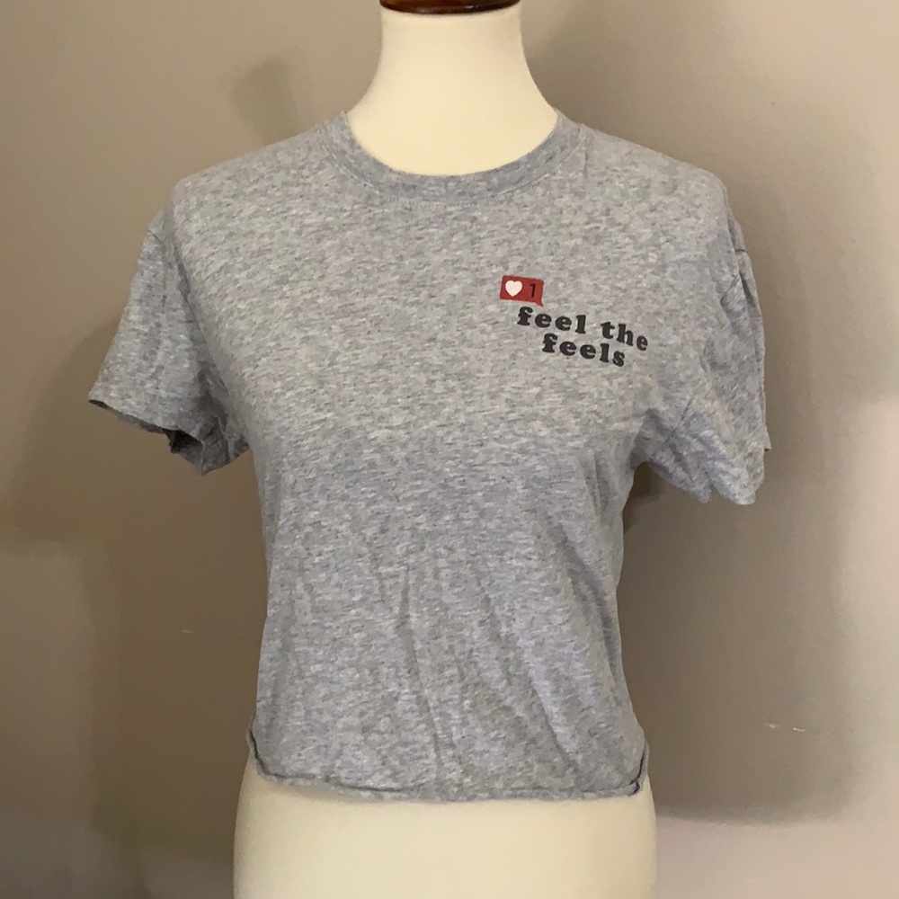 Grayson Threads Size‎ XS Crop Top Gray "the feels"